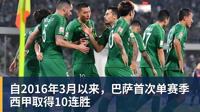 自2016年3月以来，巴萨首次单赛季西甲取得10连胜